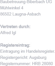 Baubetreuung-Biberbach UG in Asbach Gemeinde Laugna - Logo