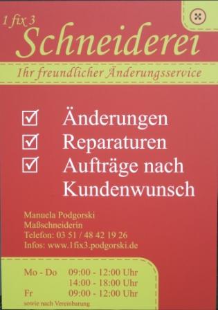1 fix 3 Schneiderei in Dresden - Logo