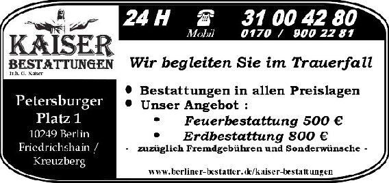 Kaiser Bestattungen in Berlin - Logo