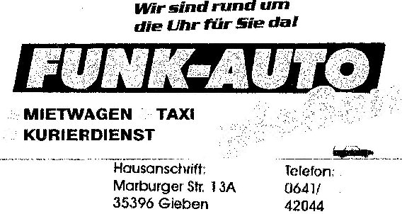 Taxi Minicar Funk Auto Giessen 0641-42044 in Gießen - Logo