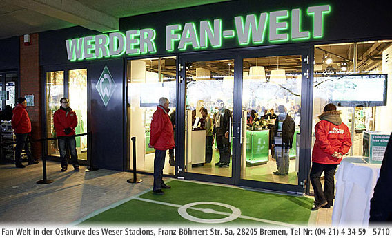 Werder Fan-Welt in der Ostkurve des Weser-Stadions in Bremen - Logo