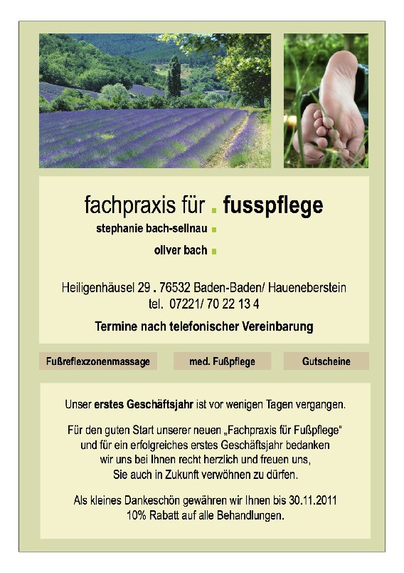 Fachpraxis für Fußpflege - Bach-Sellnau in Haueneberstein Stadt Baden Baden - Logo