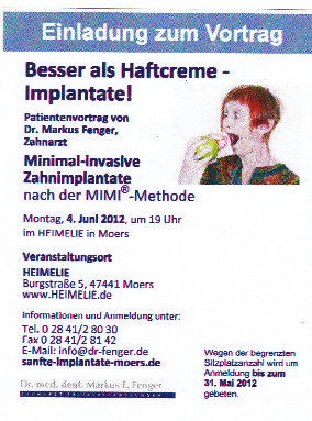 Zahnarzt-Privatbehandlungen Dr. med. dent. Markus E. Fenger in Moers - Logo